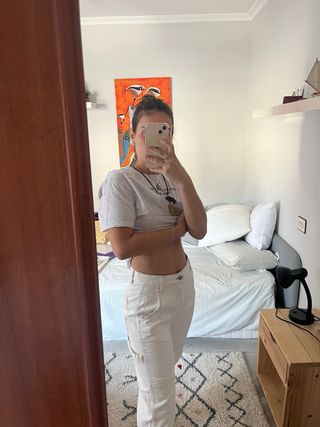 Pantalón blanco Pull&Bear