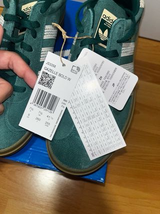 Adidas Gazelle Verde Plataforma Logo Dorado