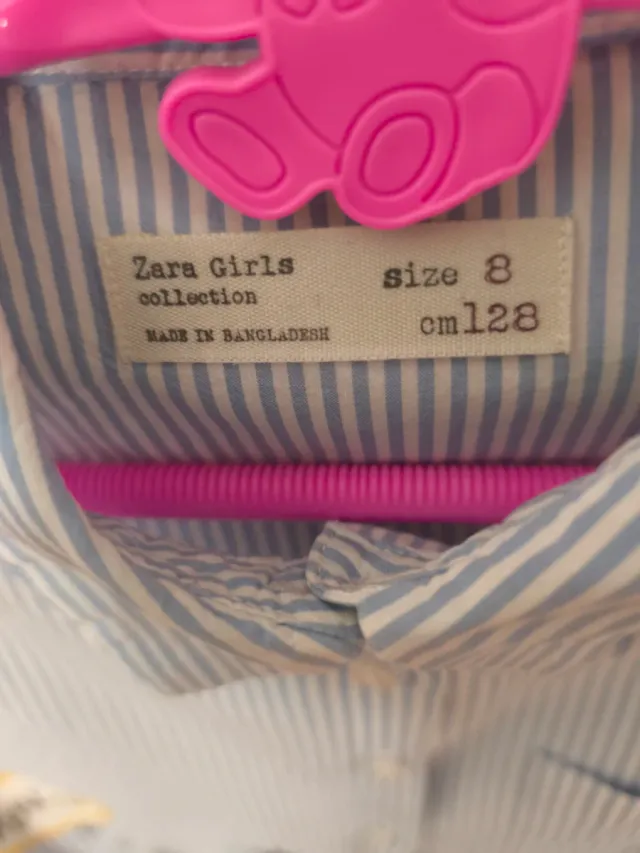 Camisa ZARA Niña Rayas Azules Moderna 128 cm 7-8 a