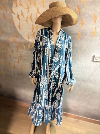 Vestido Zara Boho Estampado T XXL.