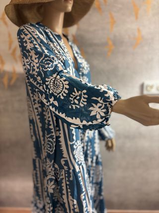 Vestido Zara Boho Estampado T XXL.