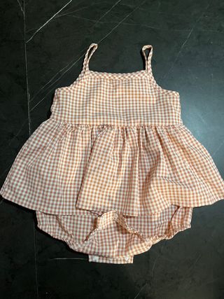 Vestido/pelele cuadros niña