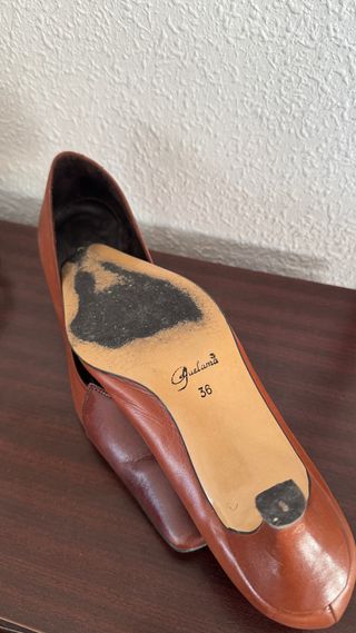 Zapatos de piel marrón bicolor Talla 36