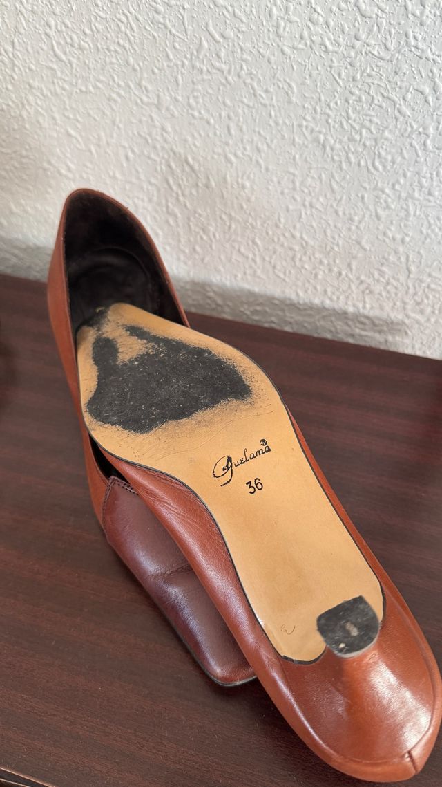 Zapatos de piel marrón bicolor Talla 36