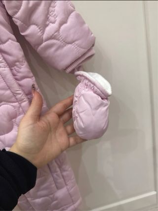 Tuta da neve rosa con cappuccio