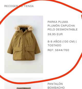 Abrigo Zara niño marrón 