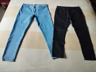 Lote de pantalón vaquero y encerado negro
