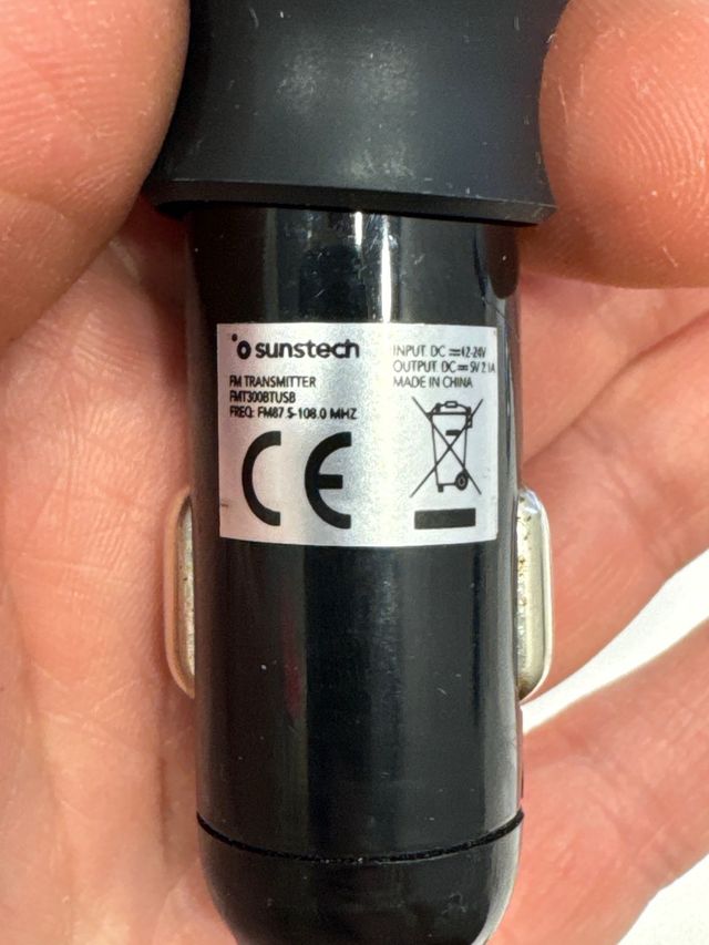 Receptor Bluetooth Mechero Coche Negro