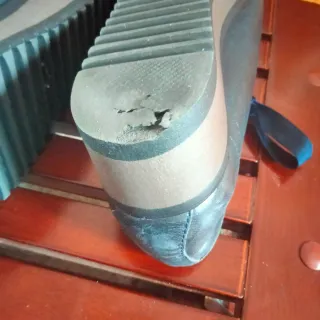 Zapato cordones piel azul T.39