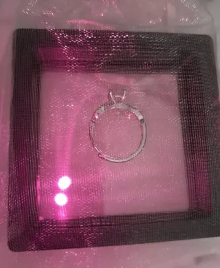 Anillo Plata Compromiso Piedra blanca 
