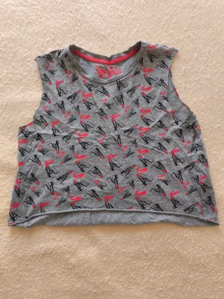 Camiseta sin mangas estampada