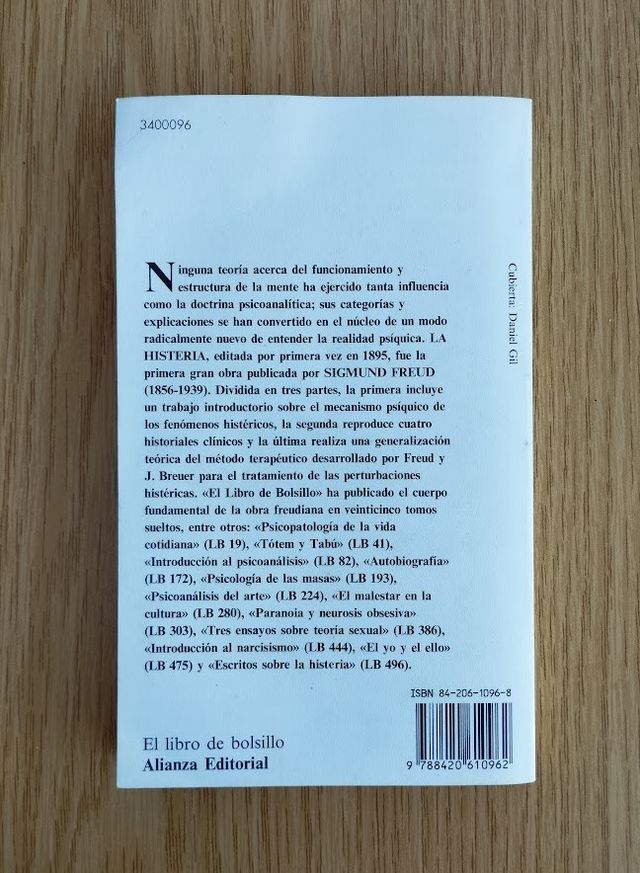 La Histeria,Sigmund Freud.Edición 1994 (descuento)