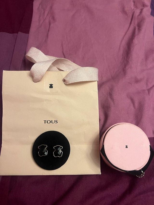 Pendientes Tous Oso Negro de Plata