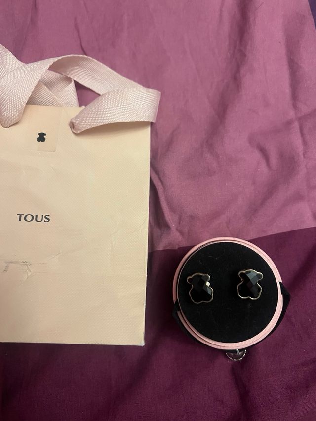 Pendientes Tous Oso Negro de Plata