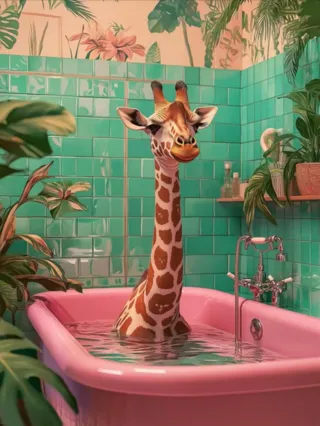 Animales en el baño