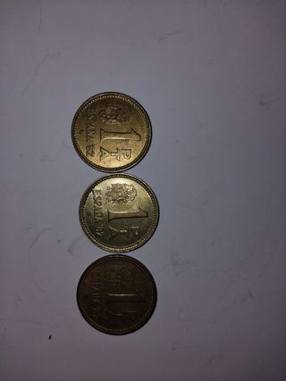Lote 3 monedas 1 peseta Juan Carlos I 1980