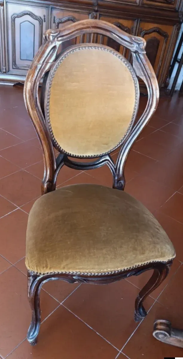 Salotto antico completo in Radica di Noce