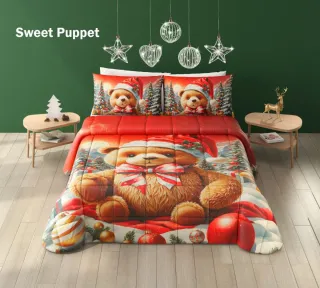 Trapunta matrimoniale orsetto Natale