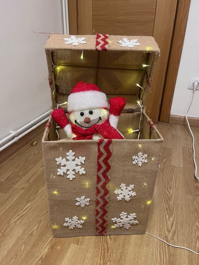 Caja Regalo Navideña Muñeco Nieve