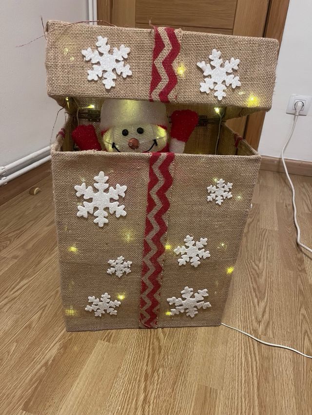 Caja Regalo Navideña Muñeco Nieve