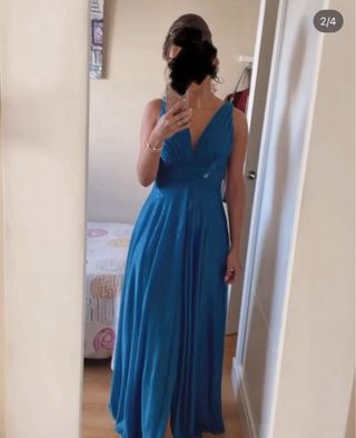Vestido largo fiesta invitada boda azul