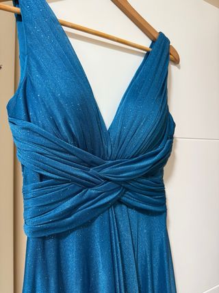 Vestido largo fiesta invitada boda azul