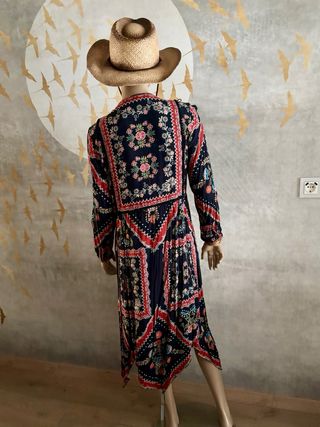 Vestido estampado boho, bajo asimétrico Zara T L