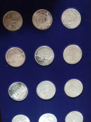 Colección de Monedas Plata con su maletín

