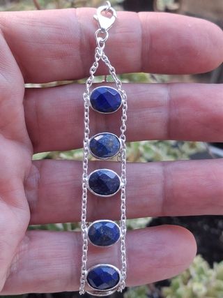 Pulsera de Lapislázuli en Plata de Ley