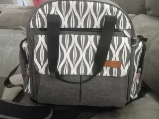 Bolso Elegante para Bebé Gris y Blanco
