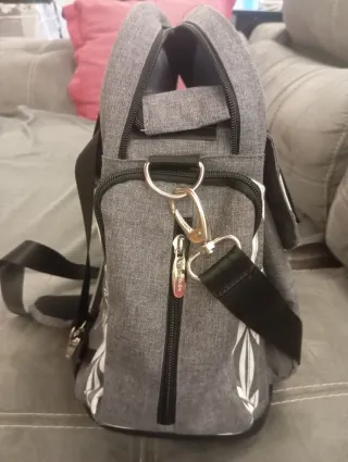 Bolso Elegante para Bebé Gris y Blanco
