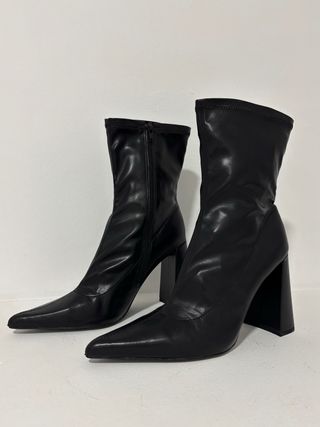 Botines tacón geométrico negro talla 41