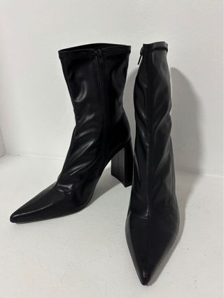 Botines tacón geométrico negro talla 41