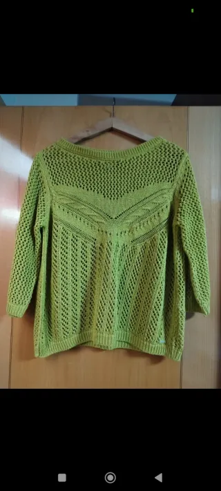 Jersey verde punto calado Talla 40