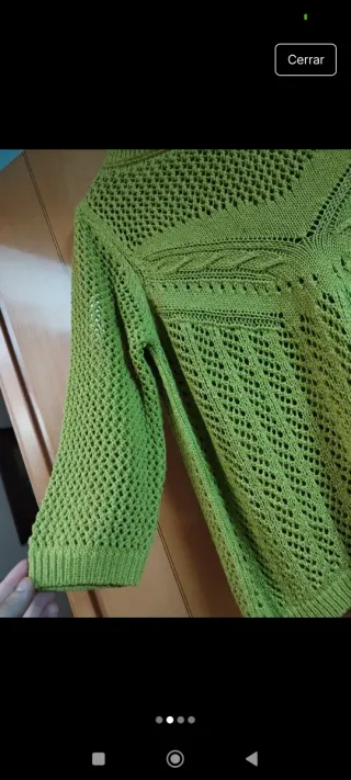 Jersey verde punto calado Talla 40