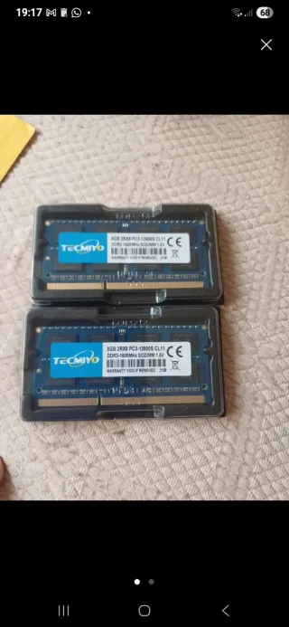 2x 8GB DDR3 RAM Tecmiyo PC3-12800S SODIMM
