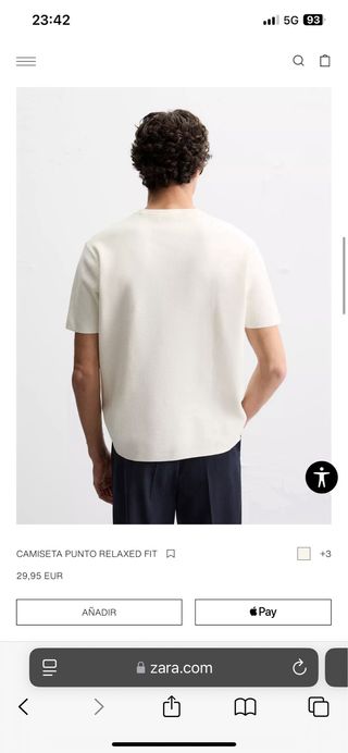 Camiseta hombre Zara Punto Talla M Beige Hombre