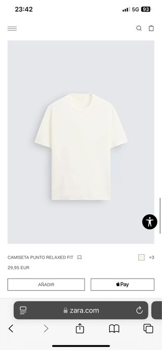 Camiseta hombre Zara Punto Talla M Beige Hombre