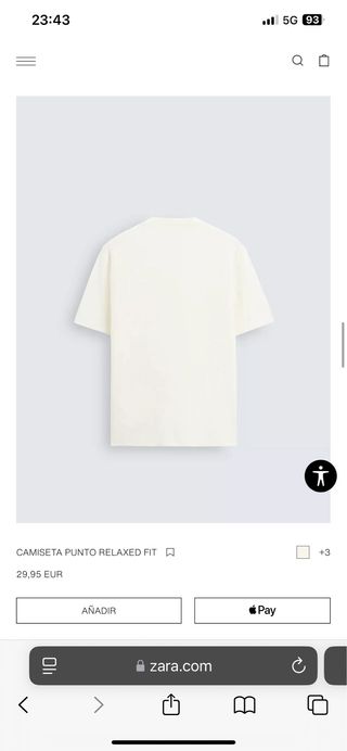 Camiseta hombre Zara Punto Talla M Beige Hombre