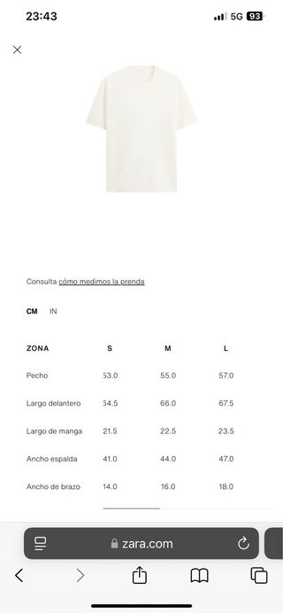 Camiseta hombre Zara Punto Talla M Beige Hombre