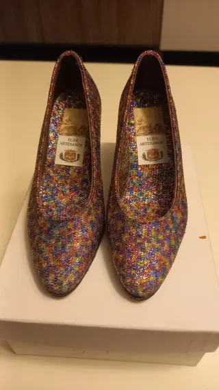 Zapatos ELDA ARTESANA Decoración Azul/Plata