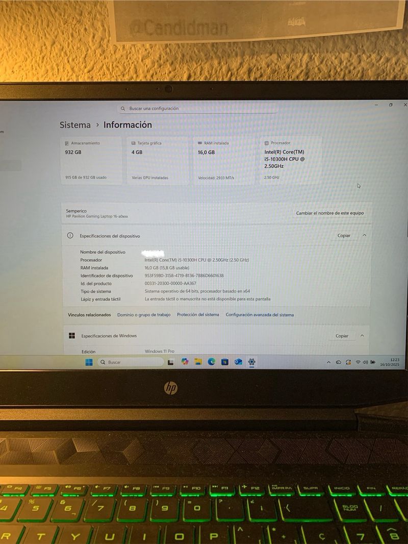 Portátil HP Pavilion Gaming MEJORADO afbeelding 4