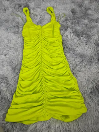 Mini abito verde lime Zara XS