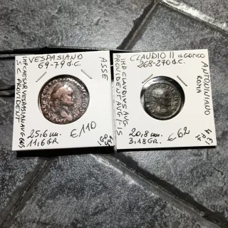 Lotto 2 monete romane: Vespasiano, Claudio II°