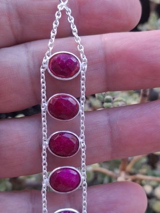 Pulsera de Rubí en Plata de Ley