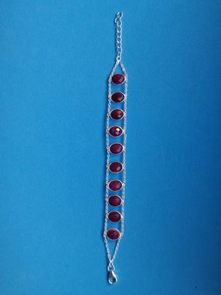 Pulsera de Rubí en Plata de Ley