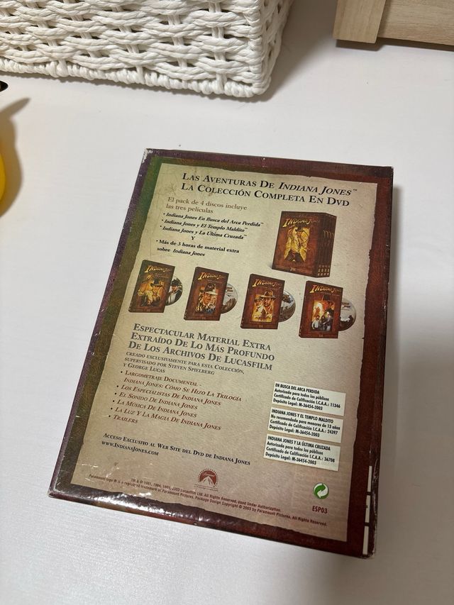 DVD della trilogia di Indiana Jones