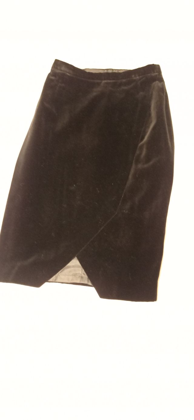 Falda Terciopelo Negra Talla 40