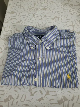 Camisa Polo Ralph Lauren Rayas Azul y Amarillo