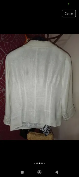 Traje de lino blanco chaqueta y falda - Alba Conde